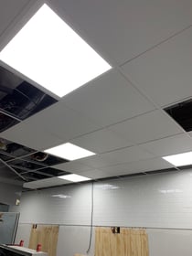 Office with lay-in LED ceiling lights installed by Adrian Electric