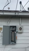 Residential electrical panel and meter installed by Adrian Electric