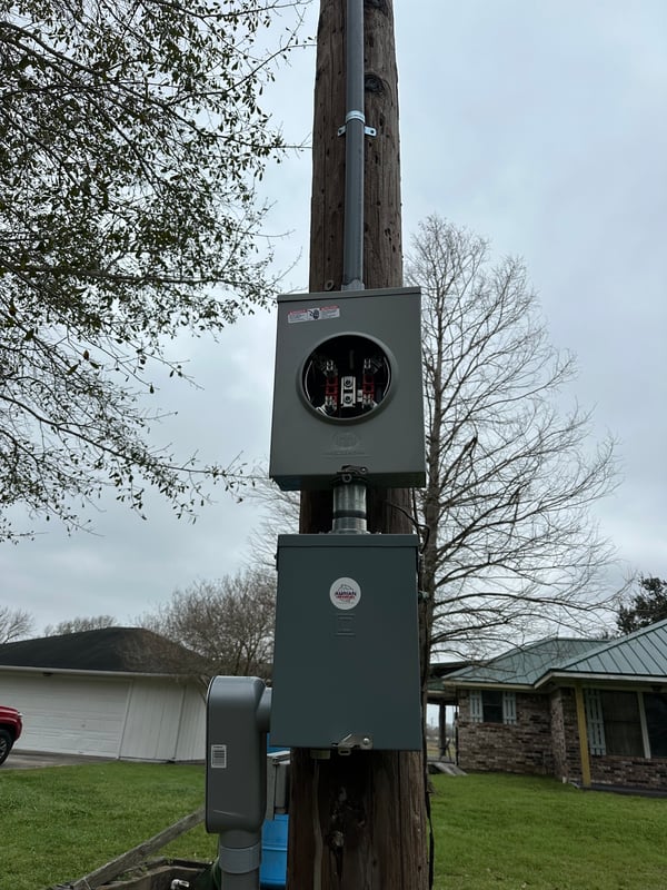 Meter loop and service entrance installed by Adrian Electric