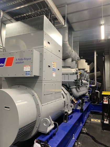 Large industrial diesel generator set installed by Adrian Electric