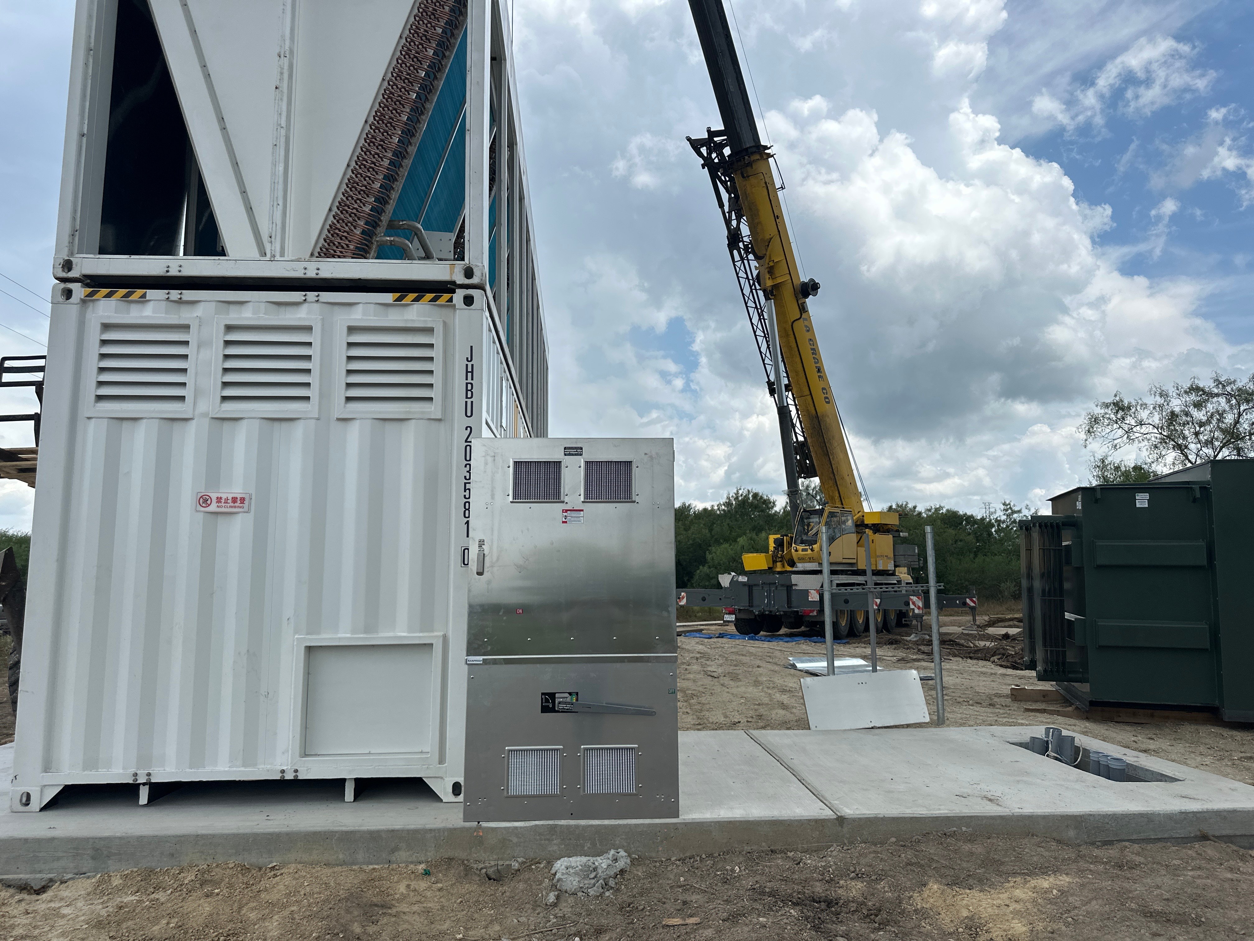 Electrical switchgear and transformer installation at a ground-up industrial site in Victoria, TX